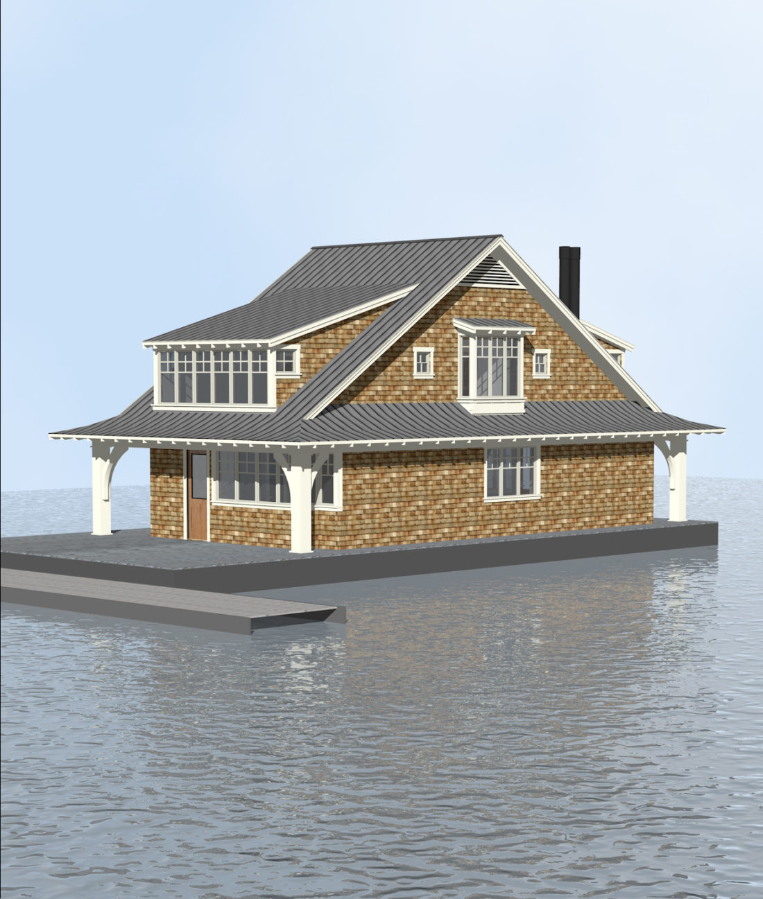 Willamette River Floating Home Under Construction BC & J
